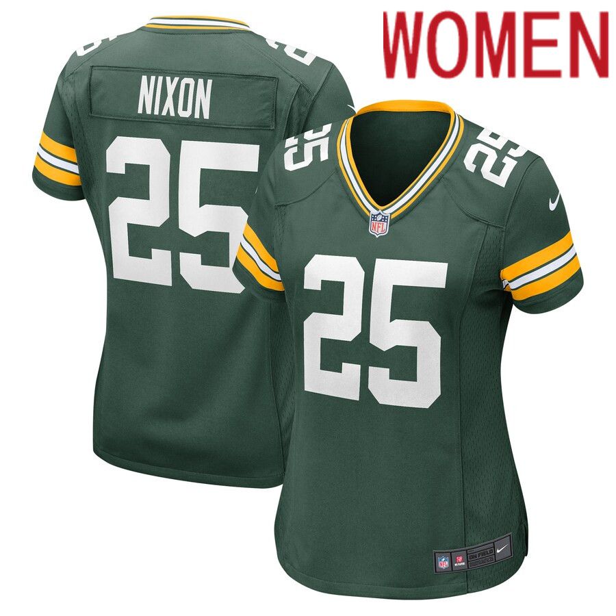 Women Green Bay Packers #25 Keisean Nixon Nike Green Player Game NFL Jersey->women nfl jersey->Women Jersey